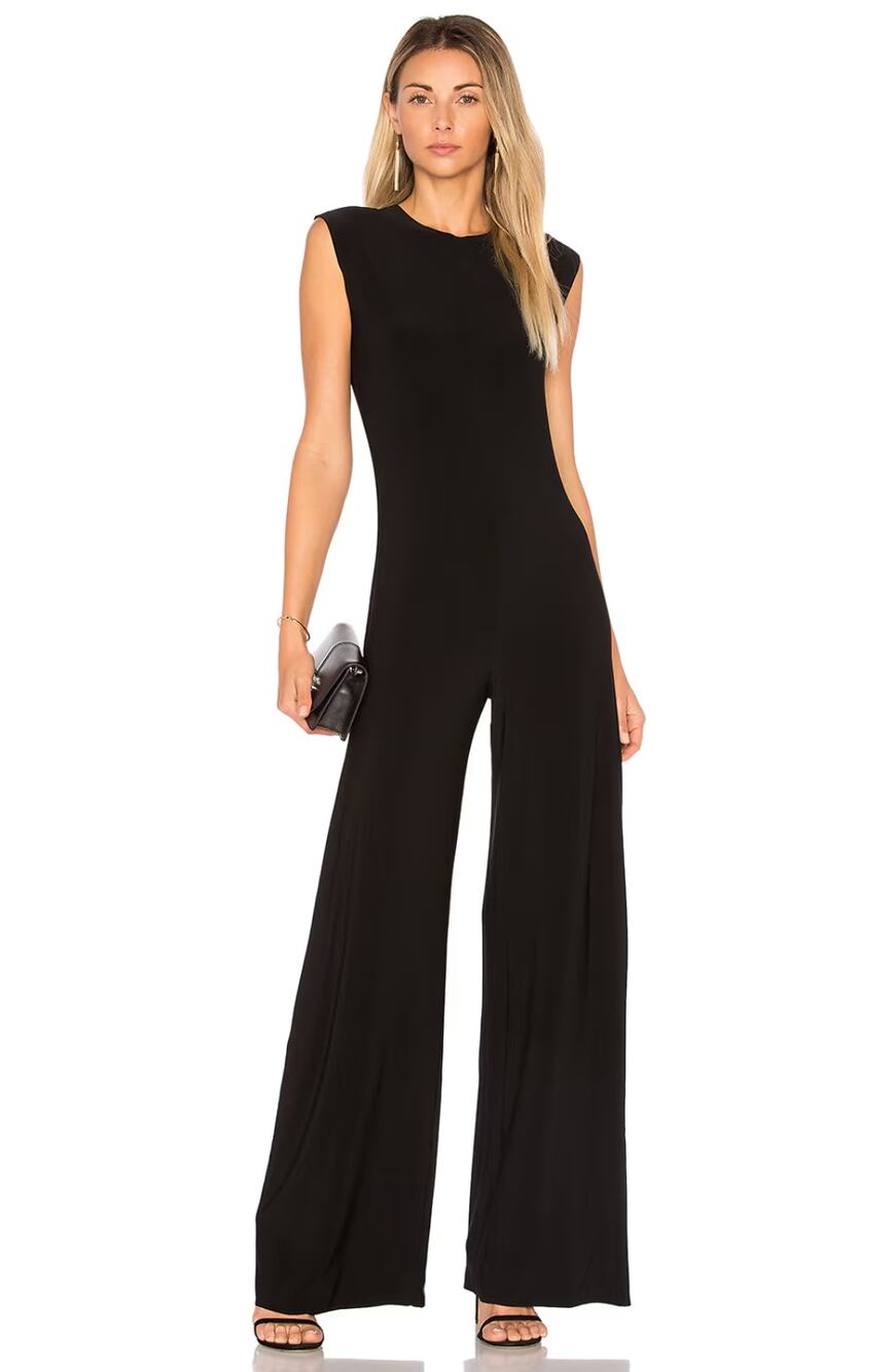 NORMA KAMALI Women's Sleeveless Wide-leg Jumpsuit Medium Black Crewneck NWT